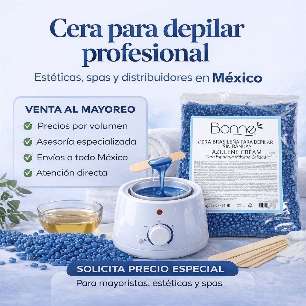Cera para depilar profesional con fundidor, ideal para estéticas, spas y distribuidores en México